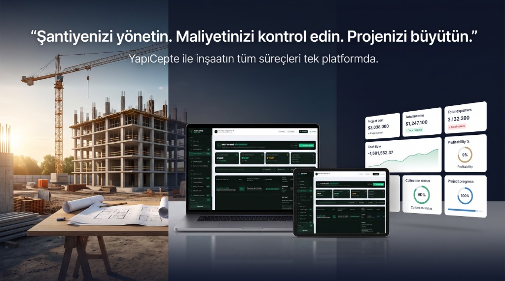 Şantiyenizi yönetin, maliyetinizi kontrol edin - YapıCepte